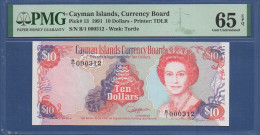 CAYMAN ISLANDS - P.13 - 10 Dollars 2010 UNC, S/n: See Photos - PMG65 - Isole Caiman