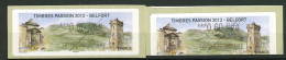 BT4-3 Timbres De Distributeur 2 Vignettes Belfort De 2012 Avec Trait En Diagonal A Saisir !!! - 2010-... Vignettes Illustrées