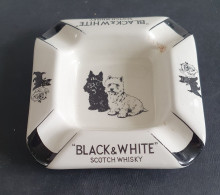 OBJET PUBLICITAIRE CENDRIER BLACK & WHITE SCOTCH WHISKY PORCELAINE MADE IN ENGLAND JAMES GREEN - Porcelain