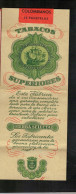 Bandelette - Etiquette - Puros Colombianos - Panetelas -  10 X 25 Cm - Objetos Publicitarios