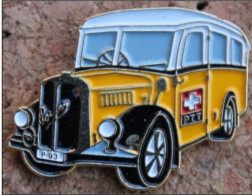VIEUX BUS JAUNE DE LA POSTE SUISSE - PTT - P93 - SWISS POST - SVIZZERA - CAR - AUTOBUS - SWITZERLAND - SUIZA - (12) - Mail Services