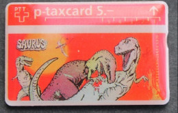 CARTE TELEPHONIQUE TAXCARD DE 5.-CHF - DINOSAURES - SAURUS - PTT - SUISSE - POSTE - SCHWEIZ - SVIZZERA - SWISS POST-(12) - Mail Services
