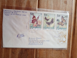 2 Reg Letter Cuba To Argentina.butterflies.3094/5.3097 (1991)def .2123/5(1979)Def.2344 .e7rletter Late Posting April 22+ - Covers & Documents