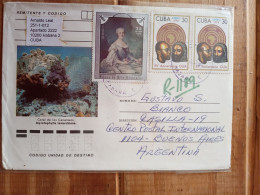 Reg Letter Cuba To Argentina..1851.art Deco.a285 Oua.1731st/ostp.1674.1648.cv19.9ee7rletter Late Posting April 22+ - Covers & Documents