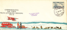 Ross Dependency FDC 20-1-1958 Commemorating The First Trans-Antarctic Crossing 1957-8 Scott Base With Cachet - FDC