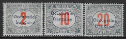 Ungheria Hungary 1919 Arad French Occupation Postage Due 3val Mi N.1-2,5 MH * - Nuovi