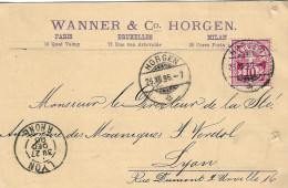 Suisse Schweiz ZH Carte Commerciale Wanner & Co Horgen Accessoires Pour Chaudière à Vapeur XII 1896 - Horgen