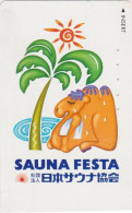 Télécarte JAPON / 110-011 - ANIMAL - CHAMEAU & Palmier / Sauna Festa - CAMEL & Palm Tree JAPAN Phonecard - KAMEL - 318 - Autres & Non Classés