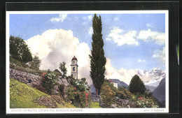 AK Soglio, An Der Kirche Mit Blick Gegen Die Bondascagruppe - Soglio