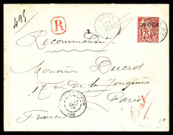 N°19, 75c Rose Obl Càd OBOCK Sur Lettre Recommandée Du 29 Nov 1892 Pour PARIS, Transit à Toulon Sur - Lettres & Documents