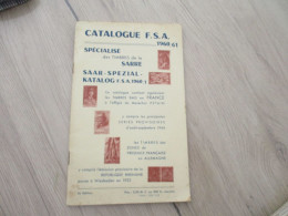 Catalogue F.S.A. 1960/1961 Sarre SAAR Spezial Katalog 46 P - Allemagne