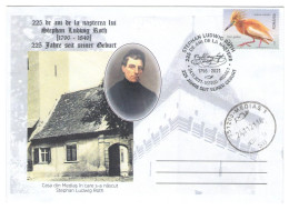 STEPHAN LUDWIG ROTH, HUMANIST, HISTORIAN, LUTHERAN PASTOR,  YELLOW HERON STAMP ON COVER, 2021, ROMANIA - Briefe U. Dokumente