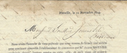 1824 Société Moynier Marseille Avec Sign.  DENREES COLONIALES BARRIQUES SUCRE  Raffiné - 1800 – 1899