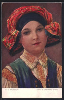 Künstler-AK C.V.Muttich: Devce Z Uherského Brodu, Frau In Tracht - Muttich, C.V.