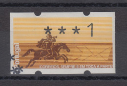 Portugal 1990 ATM Postreiter Mi.-Nr. 2 Dreifachdruck Sterne Unten Links ** - Machine Labels [ATM]