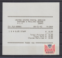 USA 1992 PMC Gard-ATM 0,05 $ Dazu AQ 31.8.92 M L K  20043 - Autres & Non Classés