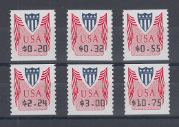USA PMC Unisys ATM, Grosser Satz 6 Werte 0,20 - 10,75 $ ** - Autres & Non Classés