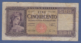Banknote Italien 500 Lire 1947 Gebr. Erhaltung III - Autres & Non Classés