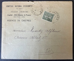 Semeuse Perforé CN Sur Lettre A En Tete Comptoir National D'Escompte Agence De Castres - Covers & Documents