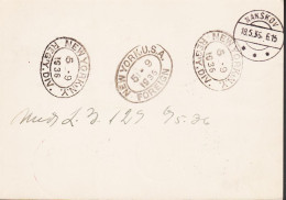 1936. DANMARK. Very Unusual Registered Postcard With 20 øre Air Mail And 6-block 25 øre Canc... (Michel 145+) - JF555686 - Airmail