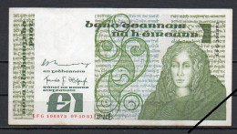 Ireland, 1 Pound, 1981/Prefix EFG, Sign C. H. Murry & T. F. O'Cofaigh, Grade VF - Ireland
