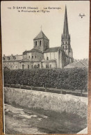 Delcampe - Cpa 86  St Savin, La Gartempe, La Promenade Et L'église, éd Clermontet, Non écrite - Saint Savin