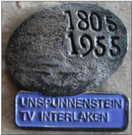 UNSPUNNENSTEIN TV INTERLAKEN 1805-1955 - PIERRE D'UNSPUNNEN FOND BLEU - SCHWEIZ - SUISSE - SVIZZERA - SWITZERLAND - (2) - Lucha