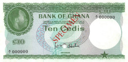 Ghana 10 Cedis 1965 Unc Specimen Pn 7s - Ghana