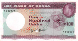 Ghana 100 Cedis 1965 Unc Specimen Pn 9s.1 - Ghana