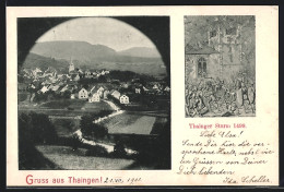 AK Thayngen, Ortsansicht, Thainger Sturm 1499 - Thayngen
