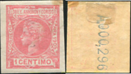 747531 HINGED ELOBEY ANNOBON CORISCO 1905 ALFONSO XIII, CIFRA DE CONTROL - Elobey, Annobon & Corisco