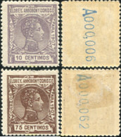 747653 HINGED ELOBEY ANNOBON CORISCO 1907 ALFONSO XIII, CIFRA CONTROL - Elobey, Annobon & Corisco