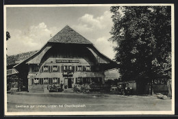 AK Linden B. Oberdiessbach, Gasthaus Zur Linden Mit Automobil - Oberdiessbach