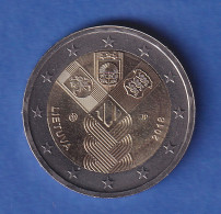 Litauen 2018 2-Euro-Sondermünze Unabhängigkeit Bankfr. Unzirk. - Lituania