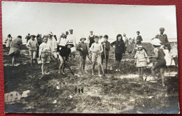Superbe Carte Photo Très Animée Datée 1921 Pêche à La Crevette ? - Fischerei