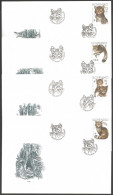 Slovakia - European Wild Cats (WWF), Set Of 4 FDCs, 2003 - Other & Unclassified