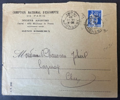 Type Paix Perforé CN 301 / Lettre 1939 A En Tete Comptoir National D'Escompte Agence De Issoudun - Covers & Documents