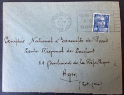Gandon Perforé CN 28 Sur Lettre A En Tete CNEP Agence La Rochelle ( Verso ) 1951 - Covers & Documents