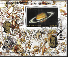 COREA DEL NORD - 1989 - ASTRONOMIA - SATURNO - FOGLIETTO - ANNULLATO ( YVERT BF 61 -MICHEL BL 247) - Moineaux