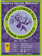 USED PUMP CLIP SIGN - PURPLE MOOSE BREWERY - ELDERFLOWER ALE - Schilder