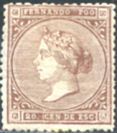 Delcampe - 247673 HINGED FERNANDO POO 1868 ISABEL II - Fernando Poo