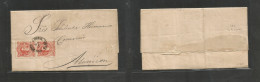 Argentina. 1871 (4 Oct) Buenos Aires - Paraguay, Asuncion. EL With Text, Fkd 5c Vermilion Vert Pair, Tied Cds. A Better - Otros & Sin Clasificación
