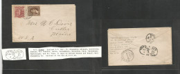 Argentina. 1889 (9 Oct) Ensenada - USA, Me, Cutler Via Buenos Aires - NYC (14 Nov) Multifkd Env At 12c Rate, Cds + Bette - Otros & Sin Clasificación