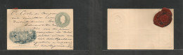Argentina - Stationery. C. 1890s - 4c Grey Stationery Mint Card. Boca Riachuelo Illustration With Red Wax "Director Gene - Otros & Sin Clasificación