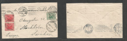 Australia. 1912 (12 March) W. A. Perth - Sweden, Stockholm (7 April) Swans Multifkd Envelope At 3 1/2d Rate Tied Rolling - Otros & Sin Clasificación