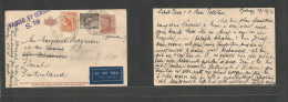 Australia. 1940 (15 Dec) GPO Sydney - Switzerland, Zurich. 1 1/2d Brow Stat Card + 2 Adtl WWII Censored. Airmail Fwded. - Otros & Sin Clasificación