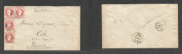 Austrian Levant. 1872 (10 Aug) Smyrna - Switzerland, Orbe (19 Aug) Via Sierre Bouveret - Triest. Multifkd Envelope With - Otros & Sin Clasificación
