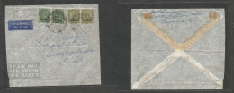 Bahrain. 1938 (3 July) GPO - USA, Clonis, NM. Air Multifkd Env, Ovptd Issues 8a 18pi Rate, Tied Cds. Fine. - Bahrain (1965-...)