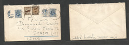 Belgium - Xx. 1933. Advert, Gouvay - Italy, Torino. Multifkd Env At 1,75fr Rate + Three Tied Adv Labels, Incl Light Bulb - Other & Unclassified