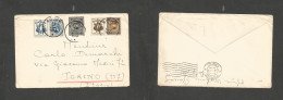Belgium - Xx. 1934 (11 April) Advert. Bouvy - Italy, Torino (13 Apr) Multifkd Env Incl 2 Ad Tied Label, At 2fr Rate. Che - Other & Unclassified
